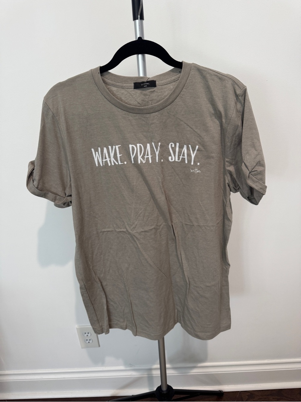 Wake. Pray. Slay. Short Sleeve Tee - Taupe by